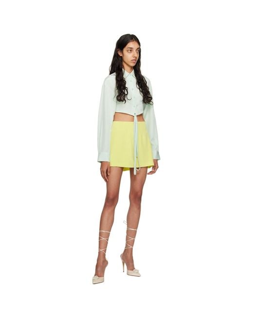 Christopher Esber Yellow Blue Cropped Shirt