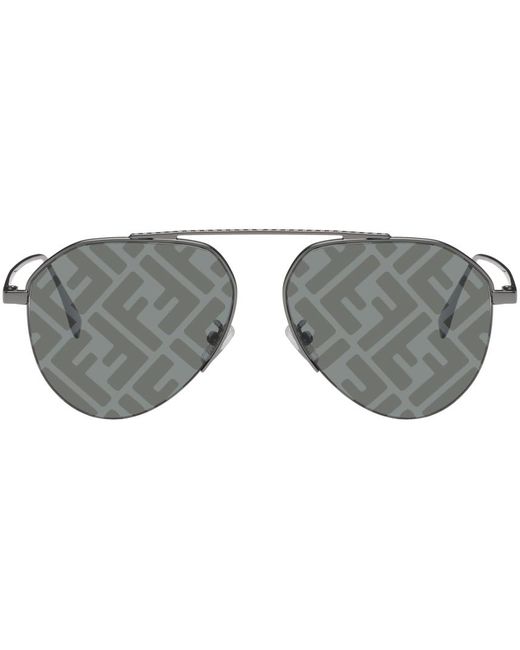 Fendi Black Gunmetal Travel Sunglasses for men