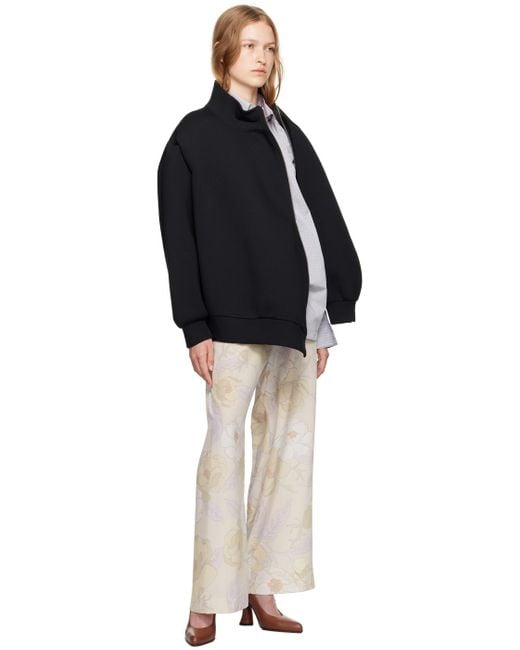 DRIES VAN NOTEN アシンメトリージッパースウェットシャツ　XS Dries Van Noten アシンメトリー ジッパー スウェットシャツ ブラック