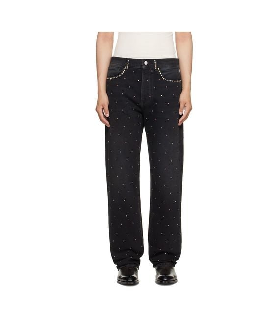 Amiri Black Studs Straight Jeans for men