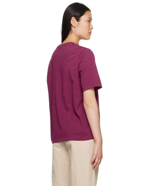 Maison Kitsuné Purple Burgundy Bold Fox Head T-shirt
