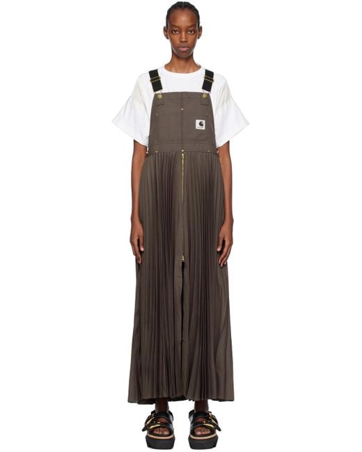 Sacai Black Taupe Carhartt Wip Edition Maxi Dress