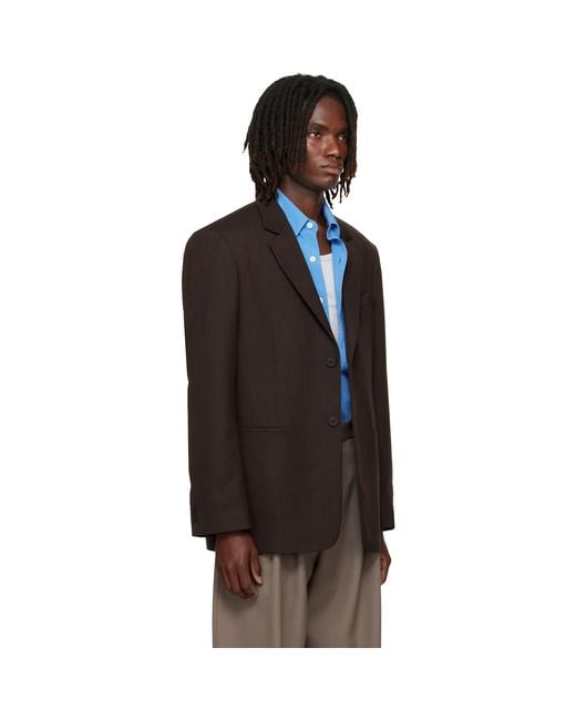 Studio Nicholson Black Roversi Wool Blazer for men