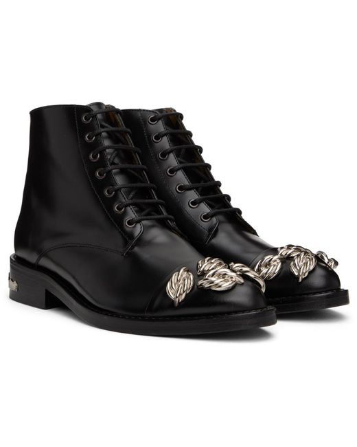 Toga Black Embellished Ankle Boots