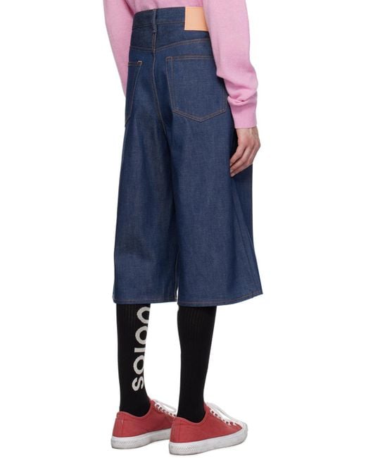 Acne Blue Indigo Five-pocket Denim Shorts for men