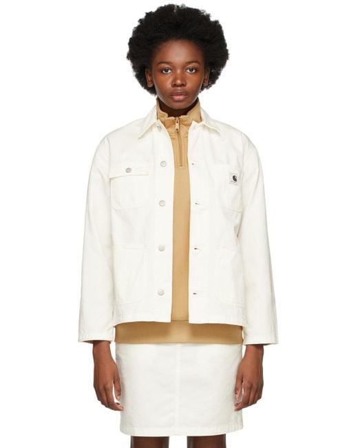 Carhartt WIP Cotton Off- Michigan Jacket in White - Lyst