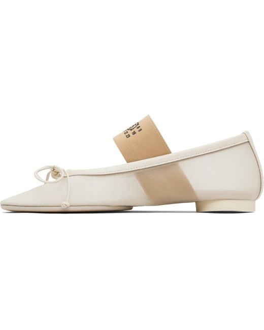 MM6 by Maison Martin Margiela Black Off- Anatomic Numeric Ballerina Flats