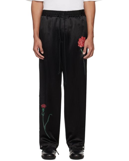 Song For The Mute Black Falling Flowers Track Pants for men