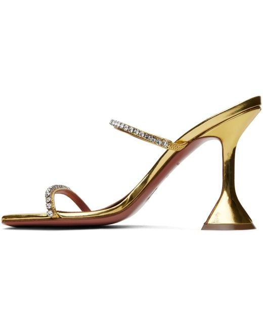 AMINA MUADDI Black Gilda Slipper Heeled Sandals