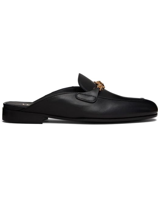 Versace Black Medusa Leather Loafers