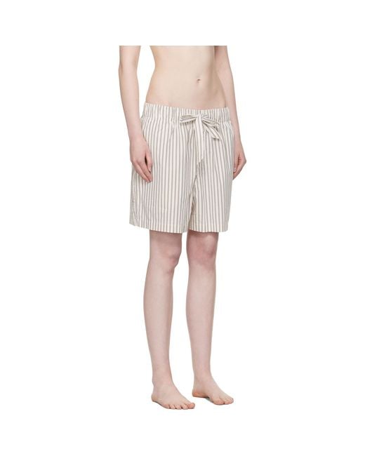 Tekla Multicolor Off- & Poplin Pyjama Shorts