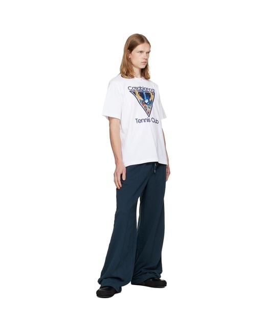 Casablanca Blue Drawstring Wideleg Sweatpants for men