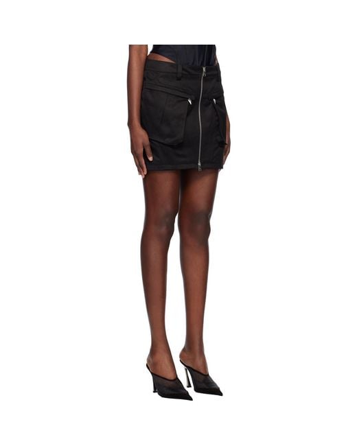 Mugler Black Cargo Miniskirt