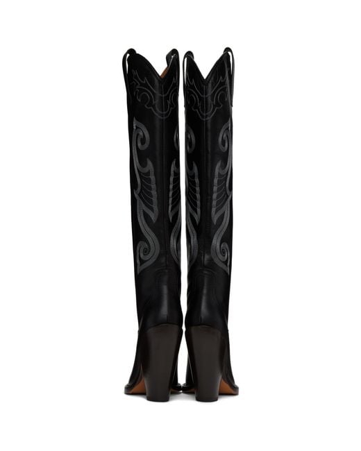 Moschino Black High Western Boots