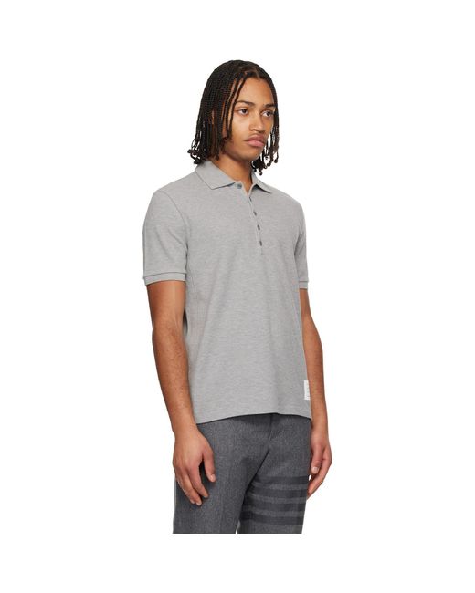 Thom Browne Black Classic Pique 4-Bar Polo for men