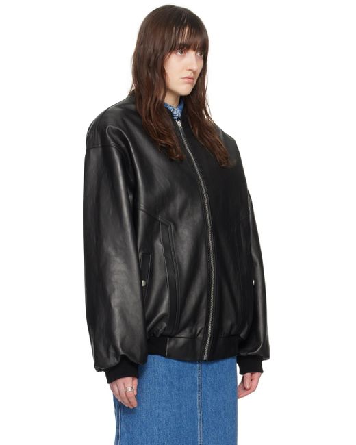 Magda Butrym Black Oversized Leather Jacket for men