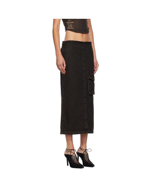 Miaou Black Freya Denim Maxi Skirt