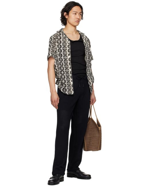 Chemise Hypnotise Cuba Noir Et Blanc Cassé En Tricot À Mailles Ouvertes Oas pour homme en coloris Black