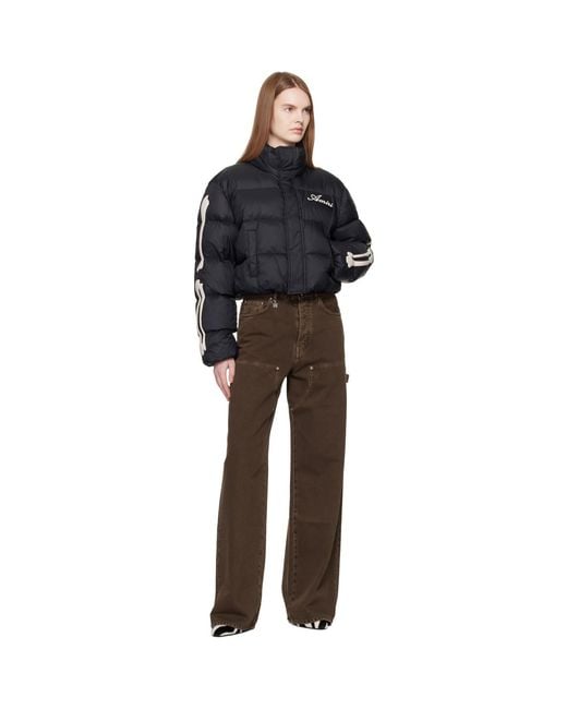 Amiri Black Bones Cropped Down Jacket