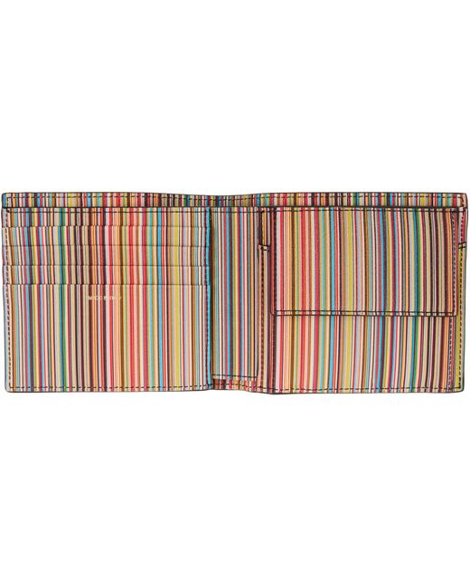Paul Smith Black 'Signature Stripe' Interior Billfold & Coin Wallet for men