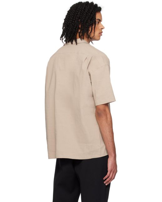 Boss Black Taupe Relaxed-Fit Shirt for men