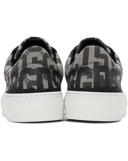 Gcds Black & Off-white Monogram Sneakers for men