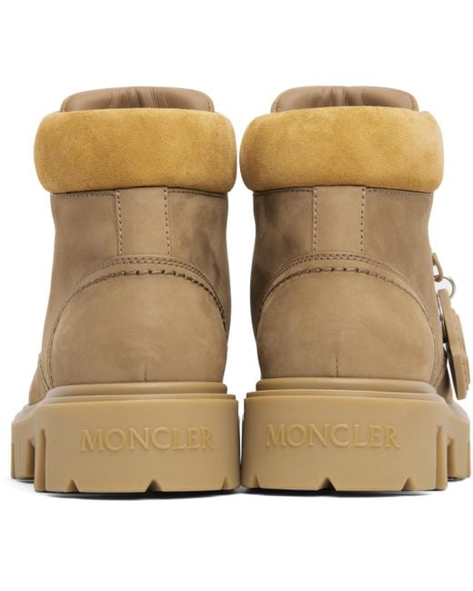 Moncler Black Tan Peak City Nubuck & Suede Lace-Up Boots for men