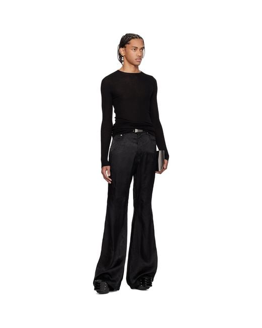 Rick Owens Black Temple Bolan Bootcut Trousers for men