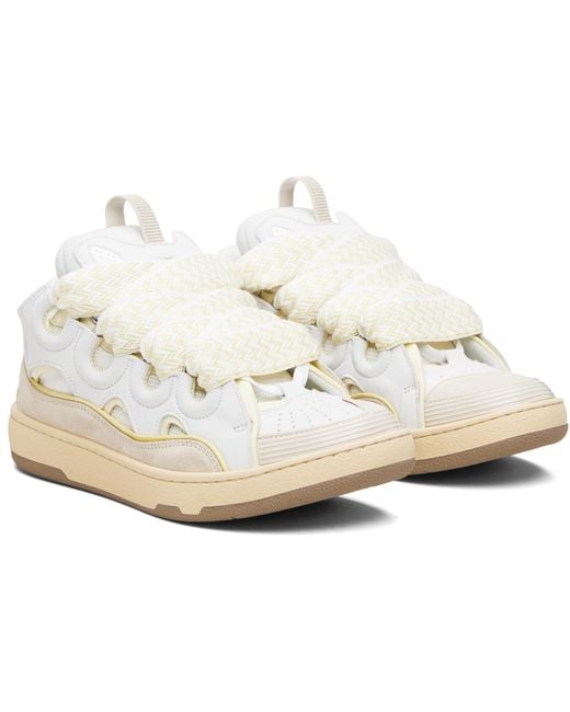 Lanvin Black Off- & Curb Leather Sneakers for men