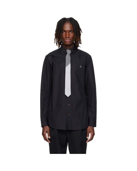 Vivienne Westwood Black Two Button Krall Shirt for men