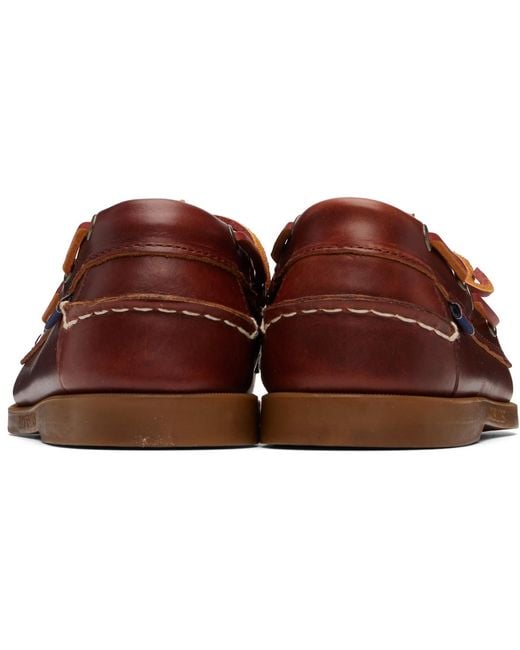 Sebago Brown Docksides Portland Waxed Boat Shoes for men