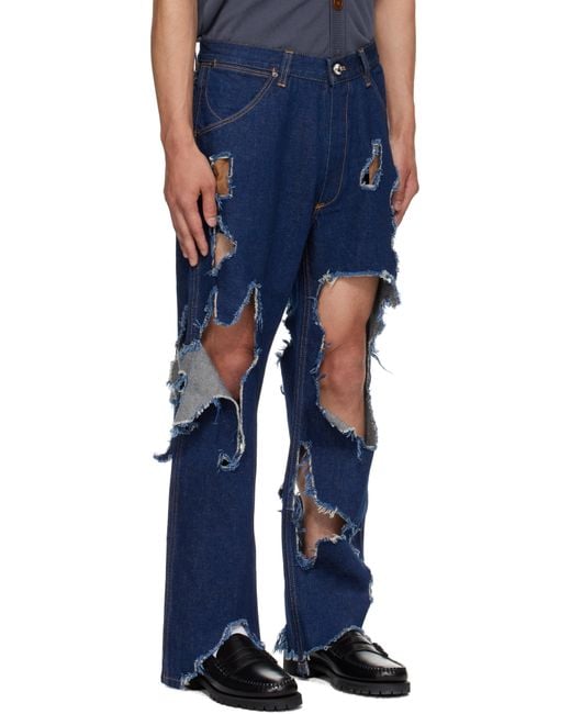 Vivienne Westwood Blue Distressed Ranch Jeans for men
