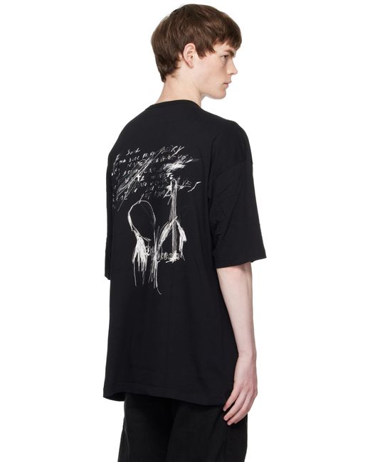 Ann Demeulemeester Black Dieter Sketchbook High Comfort T-Shirt for men
