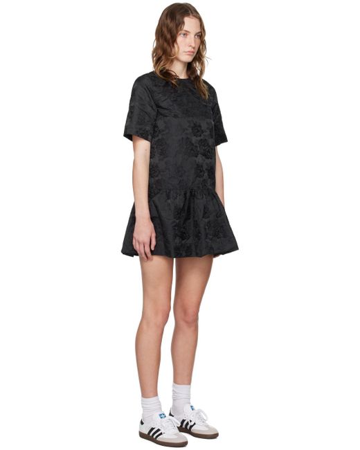 Ganni Botanical ミニワンピース Black
