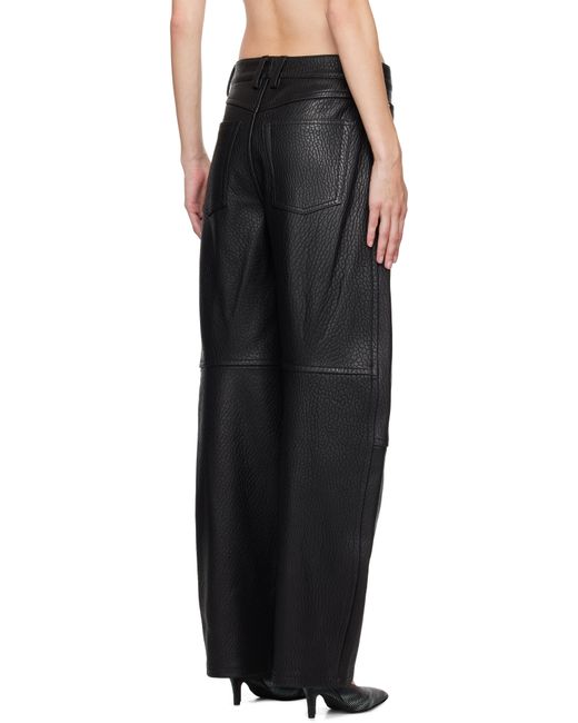 Alexander Wang Black Low-Rise Five-Pocket Lambskin Leather Pants