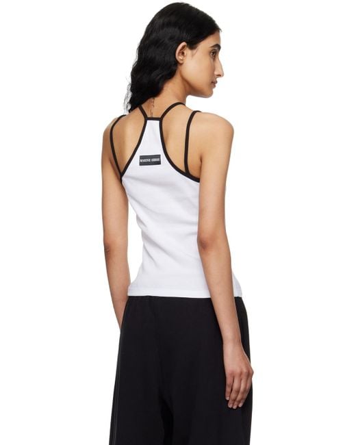 MARINE SERRE White Ssense Exclusive Tennis Court Tank Top