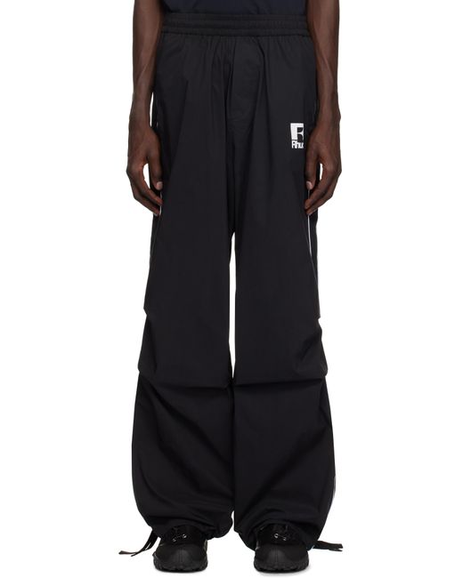 メンズ Rhude ブラック パイピング パラシュート トラックパンツ Black