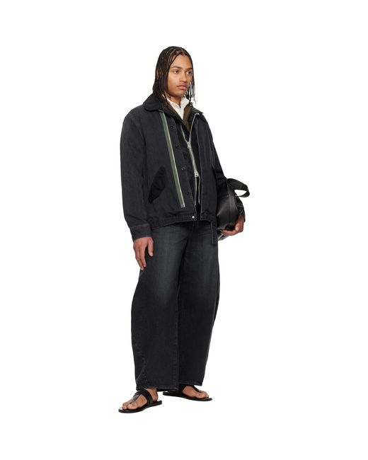 Sacai Black Nylon Twill Denim Jacket for men