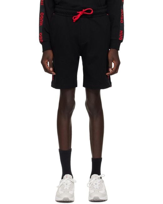HUGO Black Drawstring Shorts for men