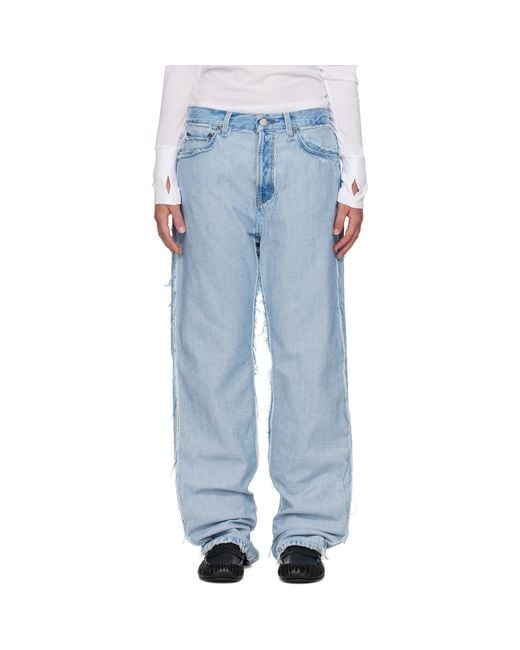 Acne Blue Frayed Jeans