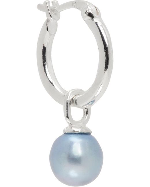 Hatton Labs Blue Ssense Exclusive Pearl Hoop Single Earring for men
