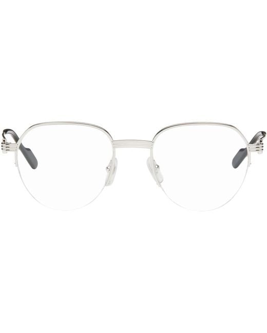 Cartier Black Silver Round Glasses for men