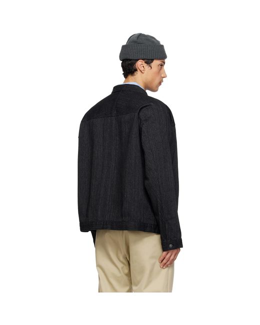 Nanamica Black Short Denim Jacket for men