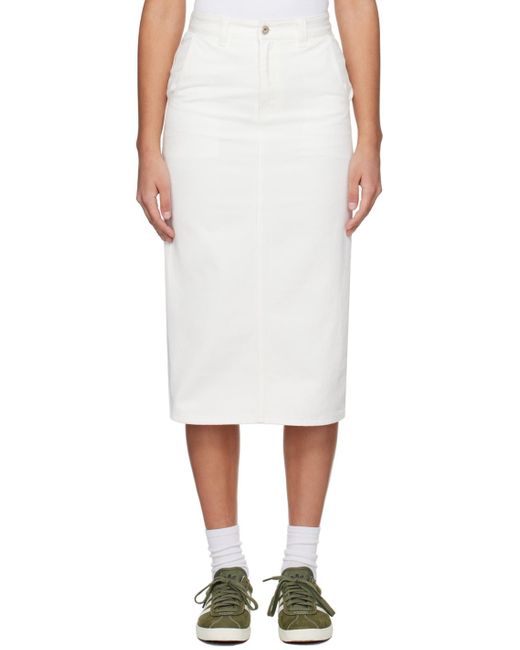 NOTHING WRITTEN White H-line Denim Midi Skirt