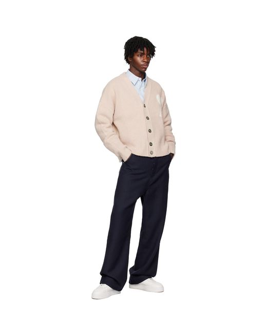 AMI Black Pink Ami De Cœur Cardigan for men