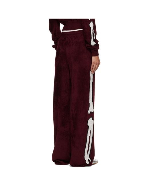 Amiri Red Burgundy Bones Track Pants