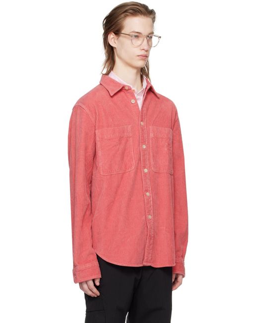 PS by Paul Smith Pink Corduroy Shirt for men