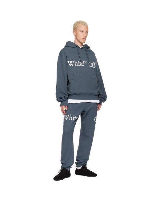 Off-White c/o Virgil Abloh Blue Bookish Scarf Cuffed Sweatpants for men