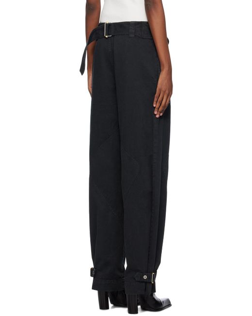 Dion Lee Black Belted Shell Trousers