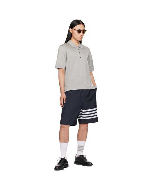Thom Browne Gray 4-Bar Jersey Polo Shirt for men